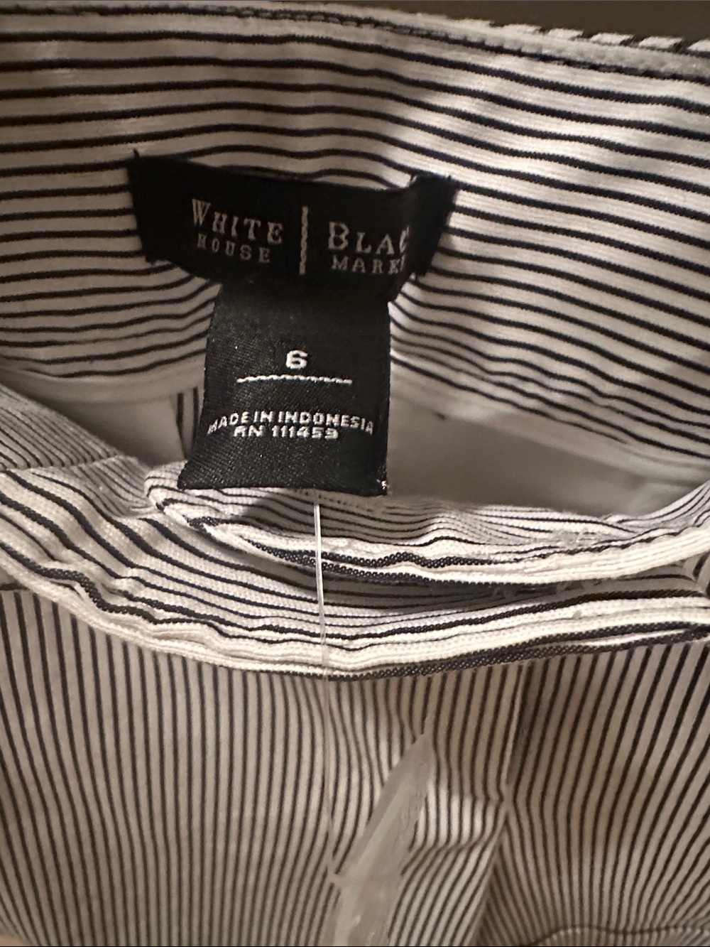White House Black Market Black & White Striped Bermuda Shorts - Picture 6 of 6